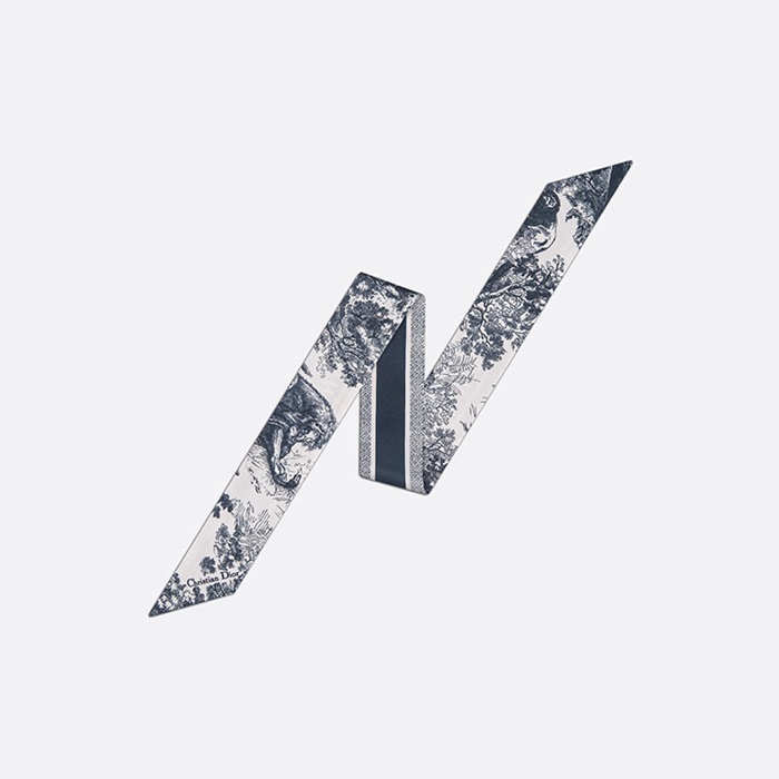 ディオールレディースアイボリーとネイビーブルーシルクニットc329