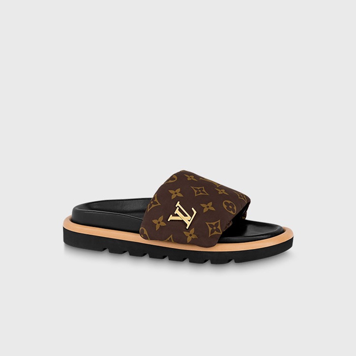 ルイヴィトンユニセックスフルピローフラットコンフォートミュール1v1906