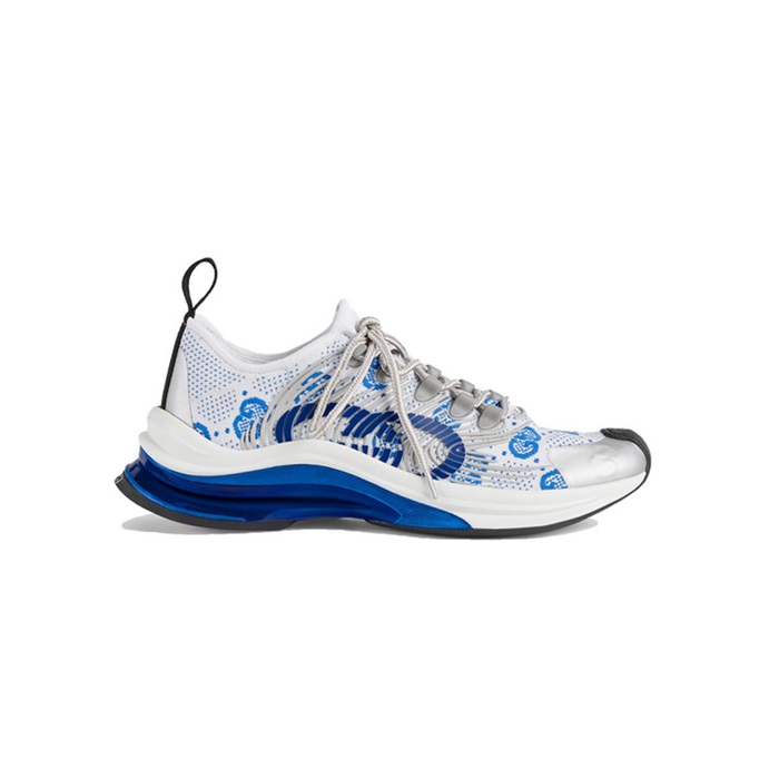 グッチユニセックステクニカルホワイト/ブルーランスニーカーu1021