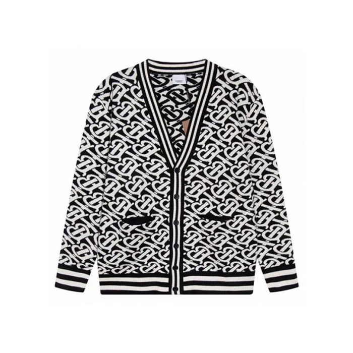 バーバリーメンズブラックネックカーディガンu328