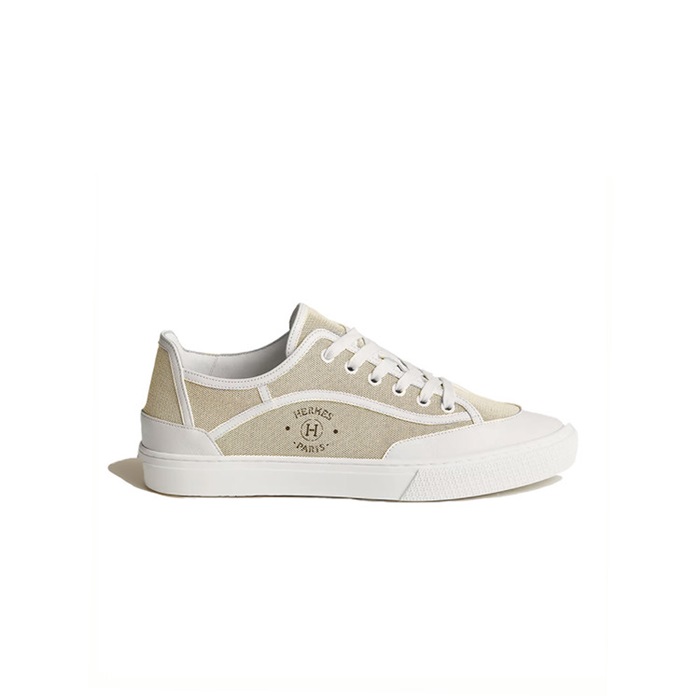 에르메스メンズ로우탑ベージュ스니커즈겟e347