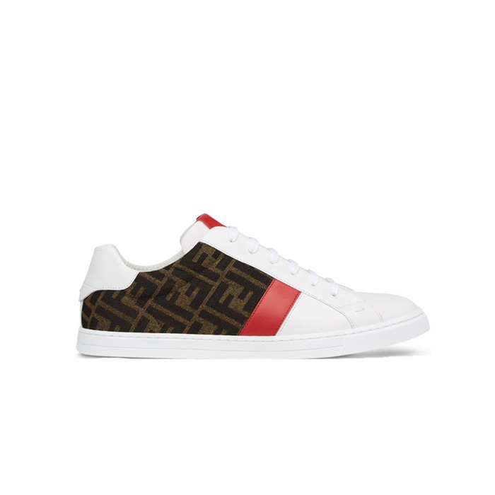 펜디メンズ로고프린트レッド로우탑스니커즈e505