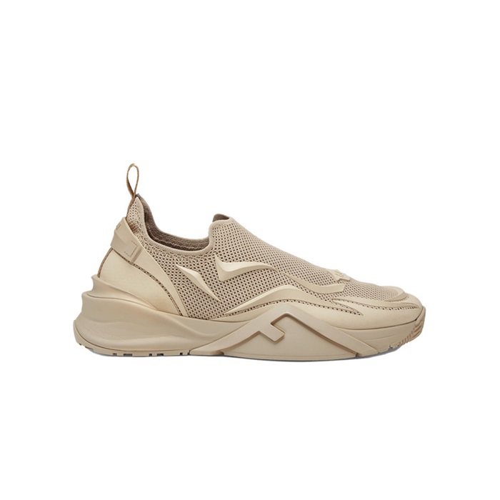 ェンディメンズフローベージュメッシュランニングシューズスニーカーe524