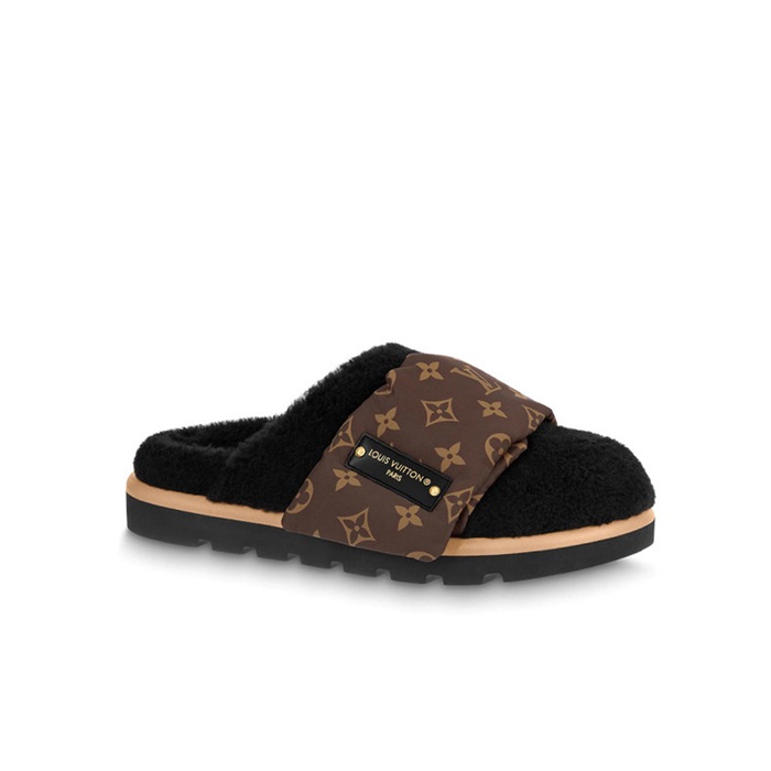 ルイヴィトンユニセックスシアリングスリッパフォローコンフォートミュール1M42v1956