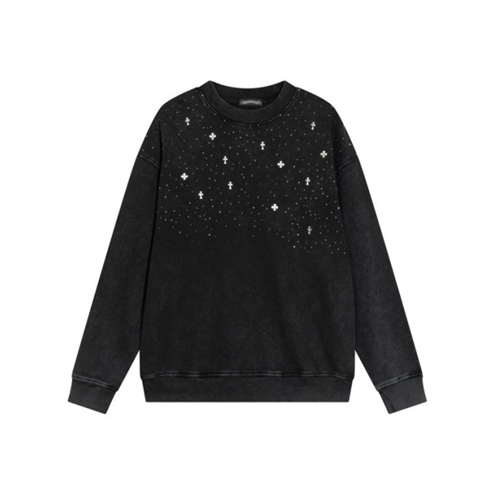 クロムハーツメンズブラックスウェットシャツh204