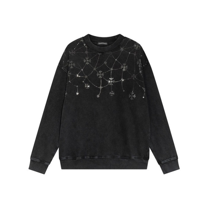 クロムハーツメンズブラックスウェットシャツh205