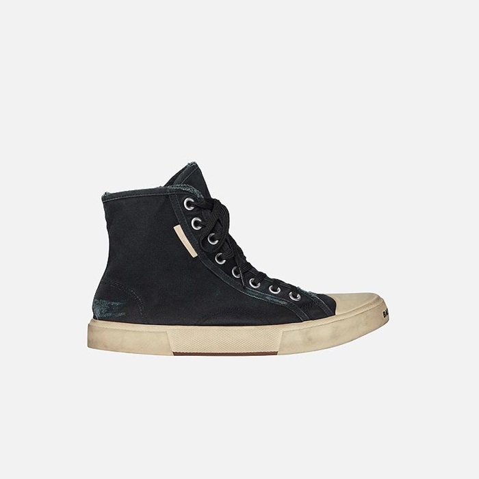 バレンシアガユニセックスブラックハイトップスニーカーa714