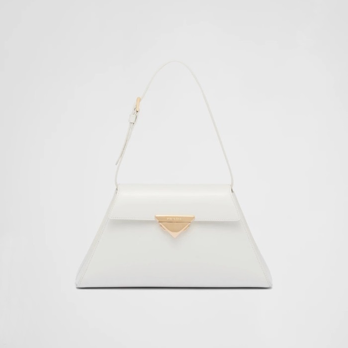プラダレディースホワイトショルダーバッグr755