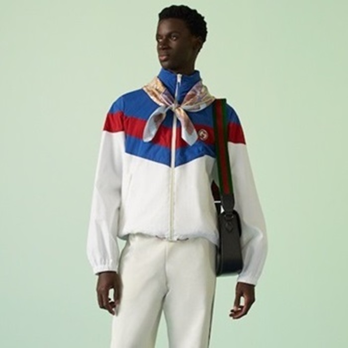 グッチメンズベーシックブルージップアップジャケットu1038