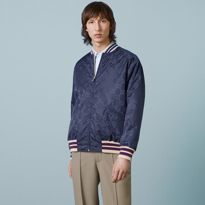 グッチメンズネイビージップアップ両面ジャケットu1039
