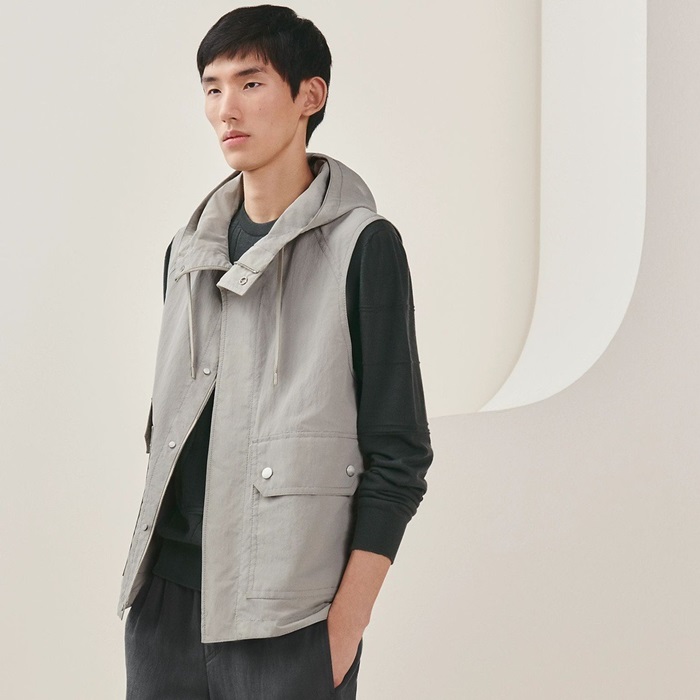 エルメスメンズグレーベストe353