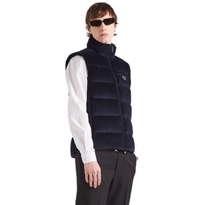 プラダメンズネイビーダウンベストr760