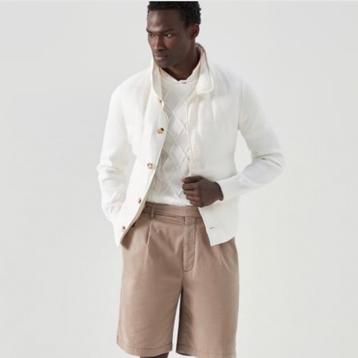 ブルネロクチネリメンズアイボリーニットu76