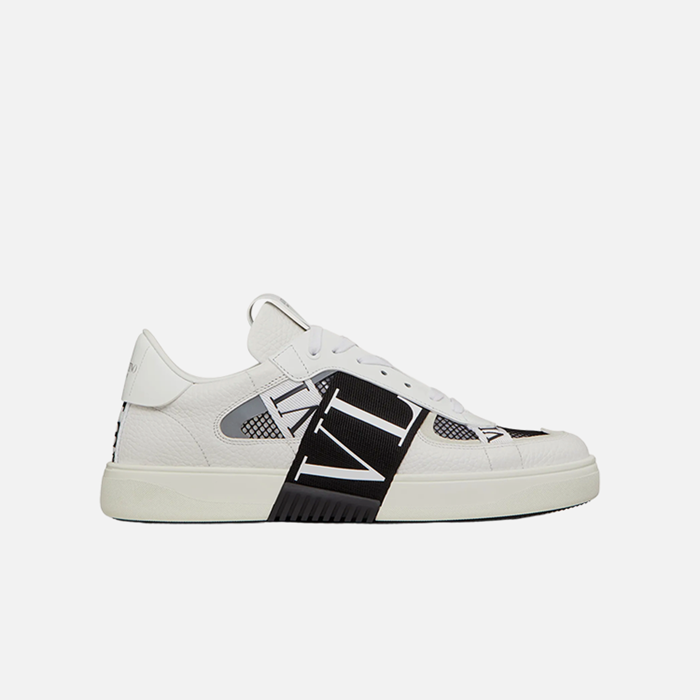 ヴァレンティノユニセックスL7子牛レザーメッシュバンドスニーカーa325