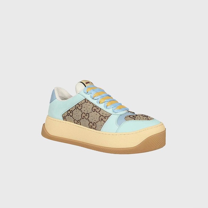グッチレディーススクリーナーミントキャンバススニーカーu1045