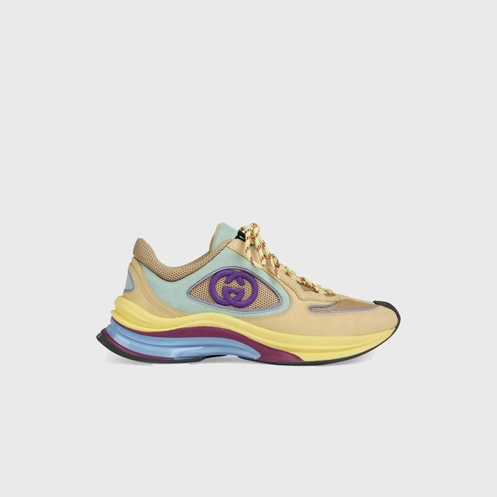 グッチレディースランイエロースエードスニーカーu1048