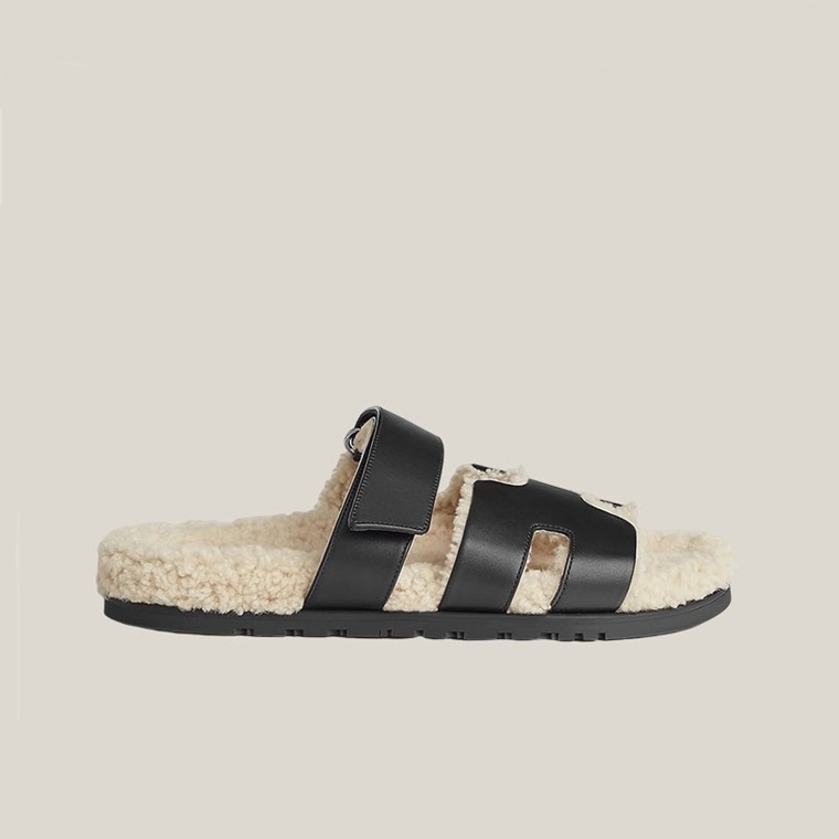 エルメスレディーススリッパウールスキンサンダルe382