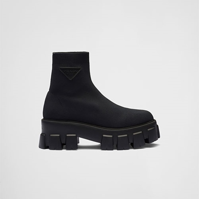 プラダレディースモノリスニットブーツr761