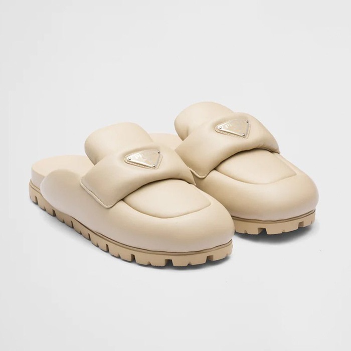 プラダレディースソフトパディングナッパレザーサボr762