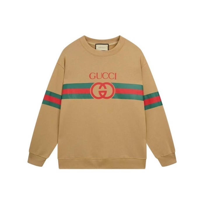 グッチメンズベーシックキャメルスウェットシャツu1088