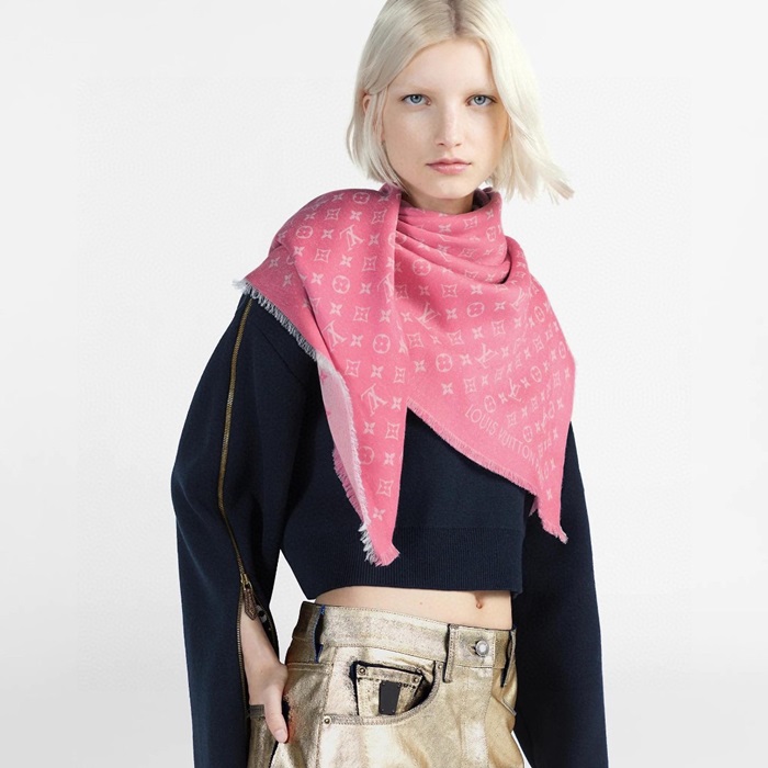 ルイヴィトンレディースピンクマフラーv1979