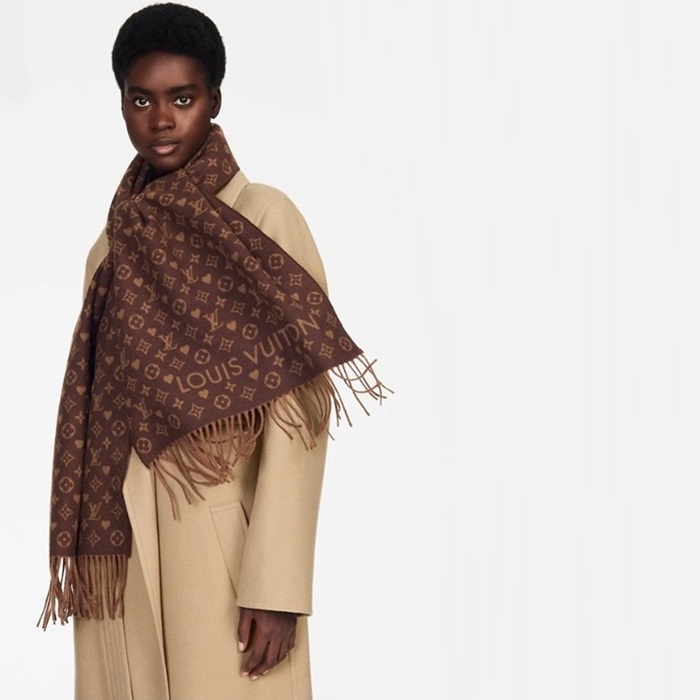 ルイヴィトンレディースブラウンマフラーv1988