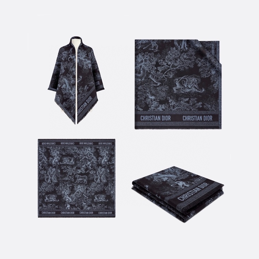 ディオールレディースブラックマフラーi783