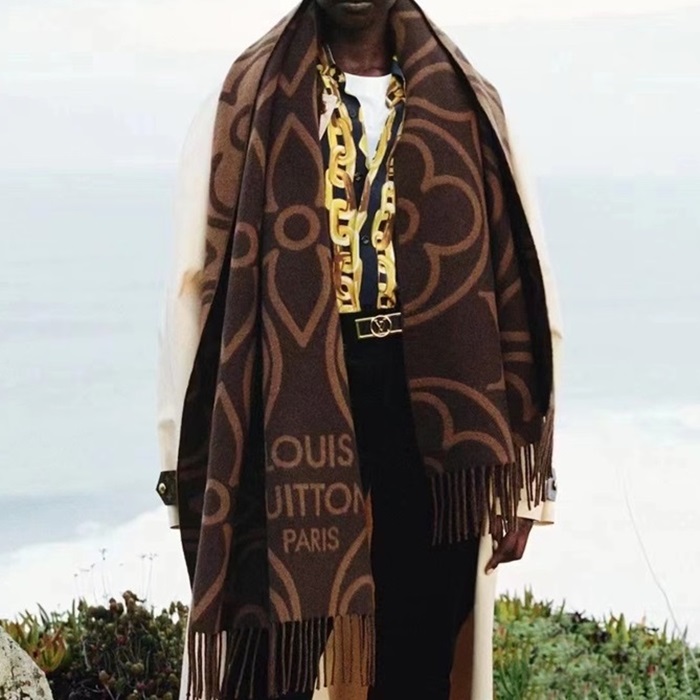 ルイヴィトンレディースブラウンマフラーv1990