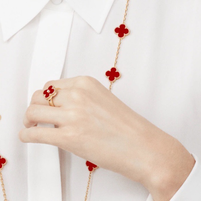 ヴァンクリーフ＆アーペルレディースイエローゴールドリング&-c363