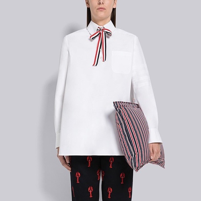 トムブラウンレディースホワイトシャツh98