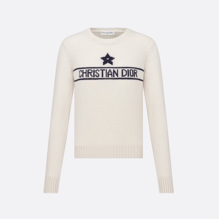 ディオールレディースアイボリークルーネックセーターi793