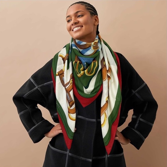 エルメスレディースグリーンニットe453