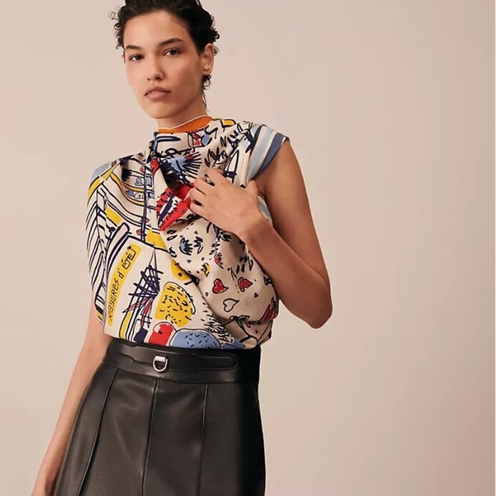 エルメスレディースブルーニットe458