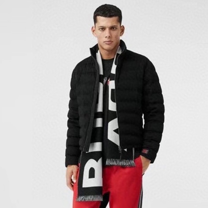 バーバリーユニセックスブラック両面マフラーc313