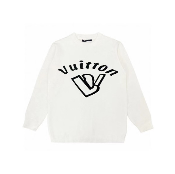 ルイヴィトンメンズホワイトクルーネックニットv1999
