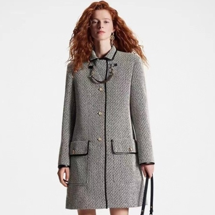 ルイヴィトンレディースブラックツイードジャケットv2005