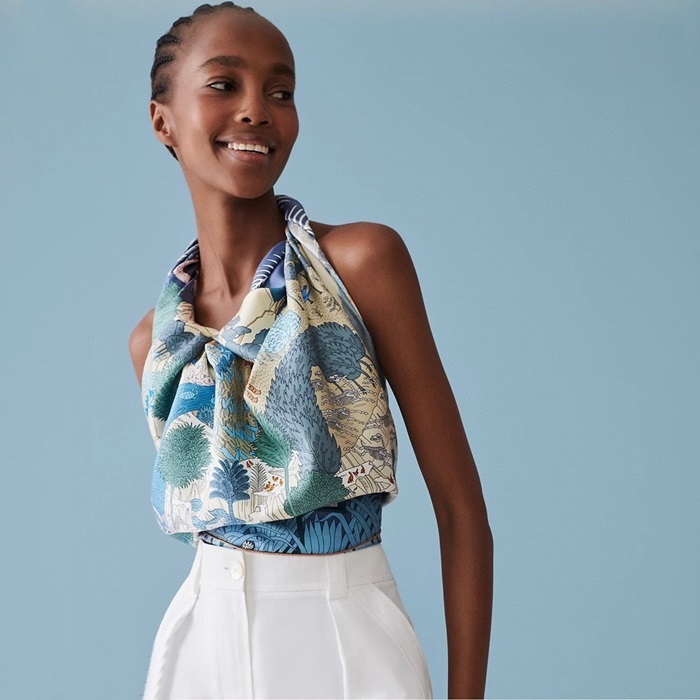 エルメスレディースブルーニットe474