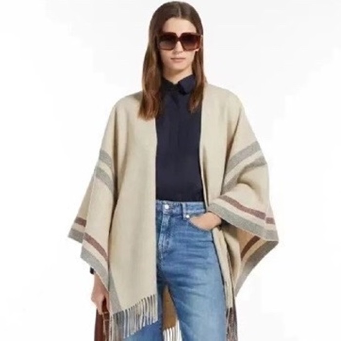 マックスマーラレディースアイボリーポンチョx115