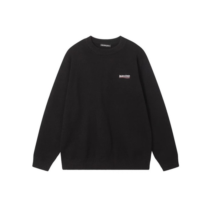 バレンシアガメンズブラッククルーネックニットa801