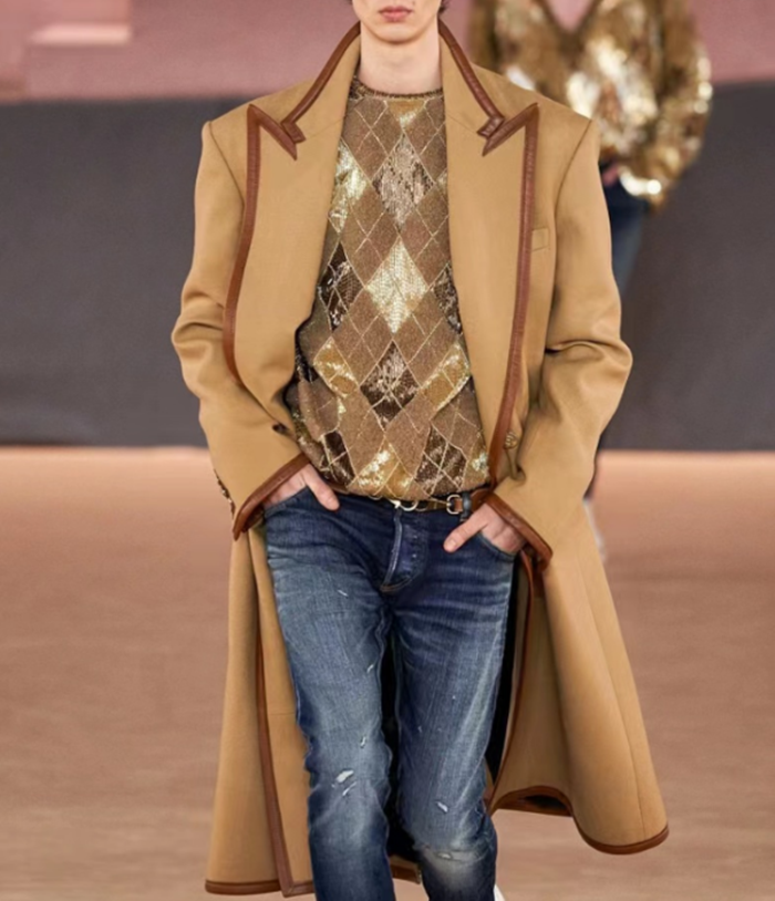 バルマンメンズベージュコートm232