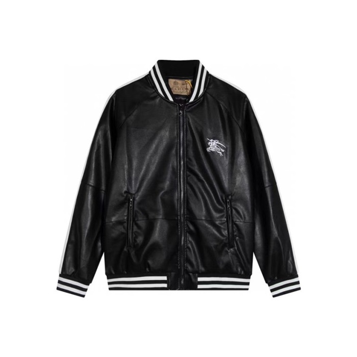 バーバリーメンズブラックレザージャケットu331