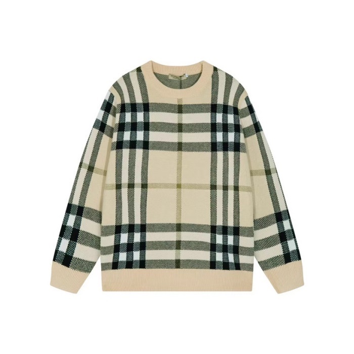 バーバリーメンズベージュクルーネックセーターu337