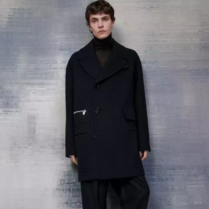 エルメスメンズブラックコートe521