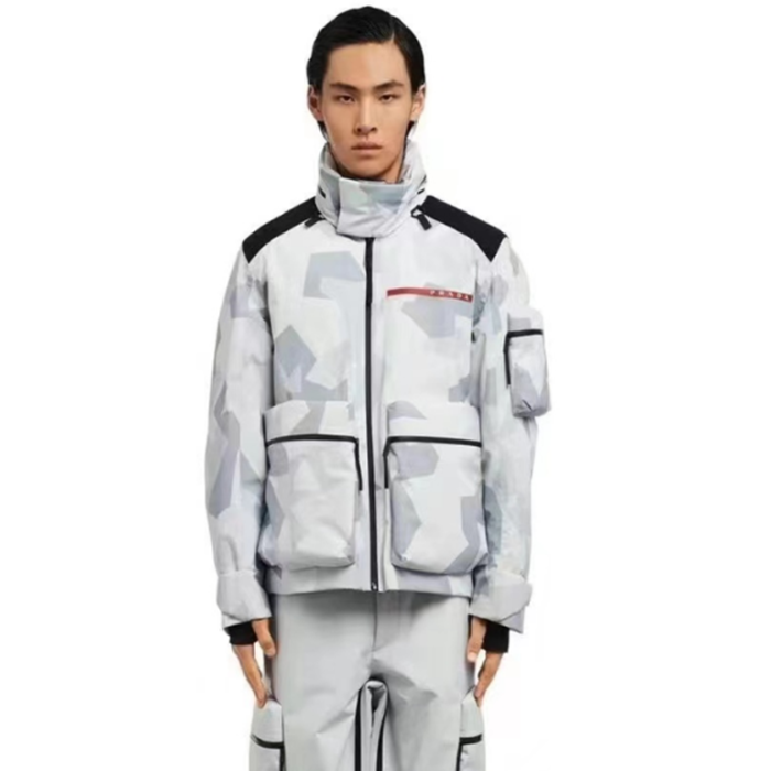 プラダメンズホワイトパディングジャケットr783