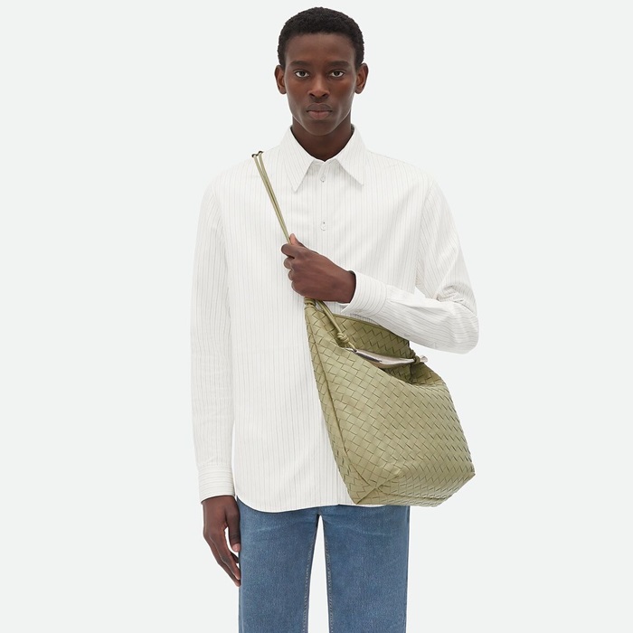 ボッテガヴェネタメンズグリーンクロスバッグv198