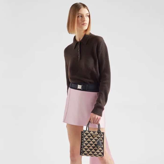 プラダレディースベージュトートバッグr788