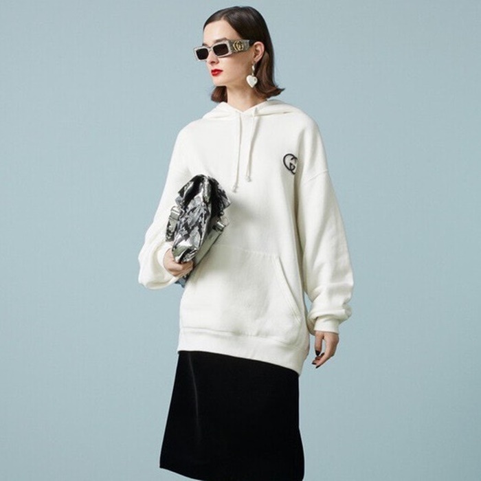 グッチレディーストレンディホワイトフーディu1113