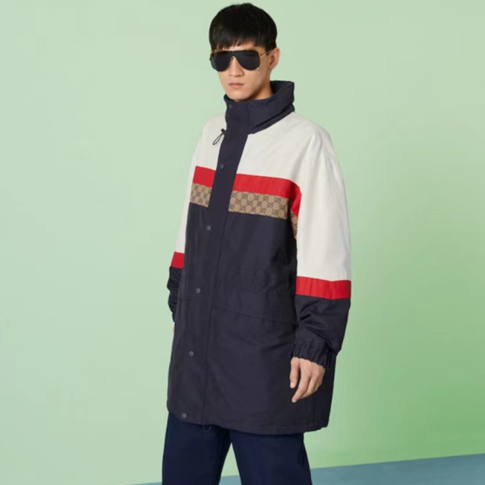 グッチメンズカジュアルブルーロングジャケットu1115