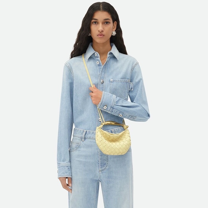 ボッテガヴェネタレディースイエロークロスバッグv231