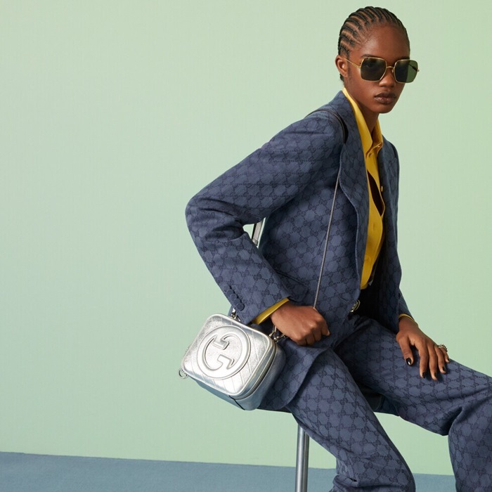 グッチレディースシルバーショルダーバッグu1090